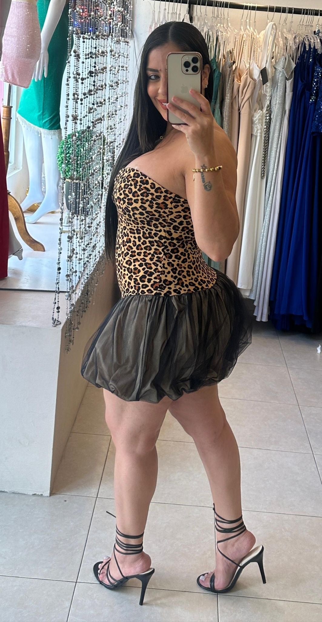 Leopard Ballon Dress